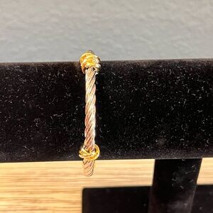 Sophisticated Gold and Silver Twist Bracelet